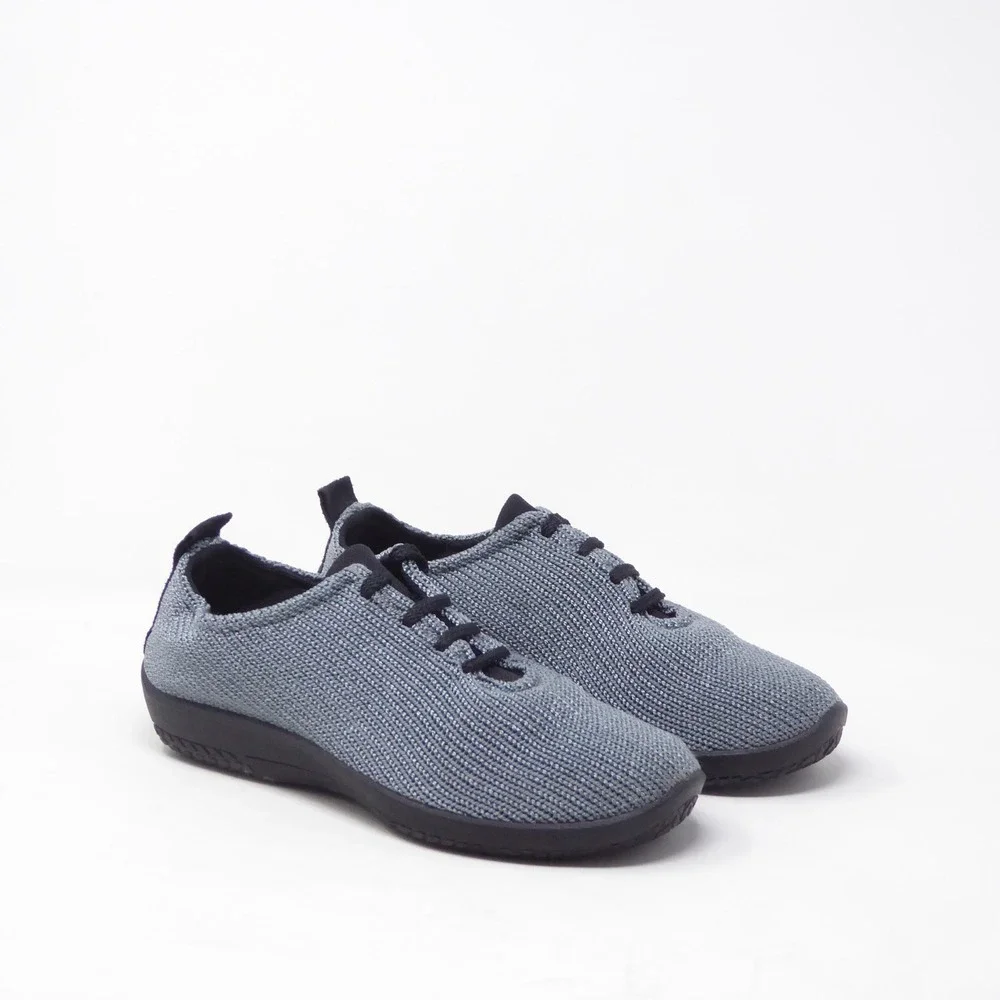Arcopedico Women LS Lace-Up Shoe Titanium Grey Knit Comfort Sneakers 38 / 7-7.5